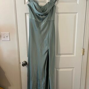 Elegant Light Blue Strapless Gown